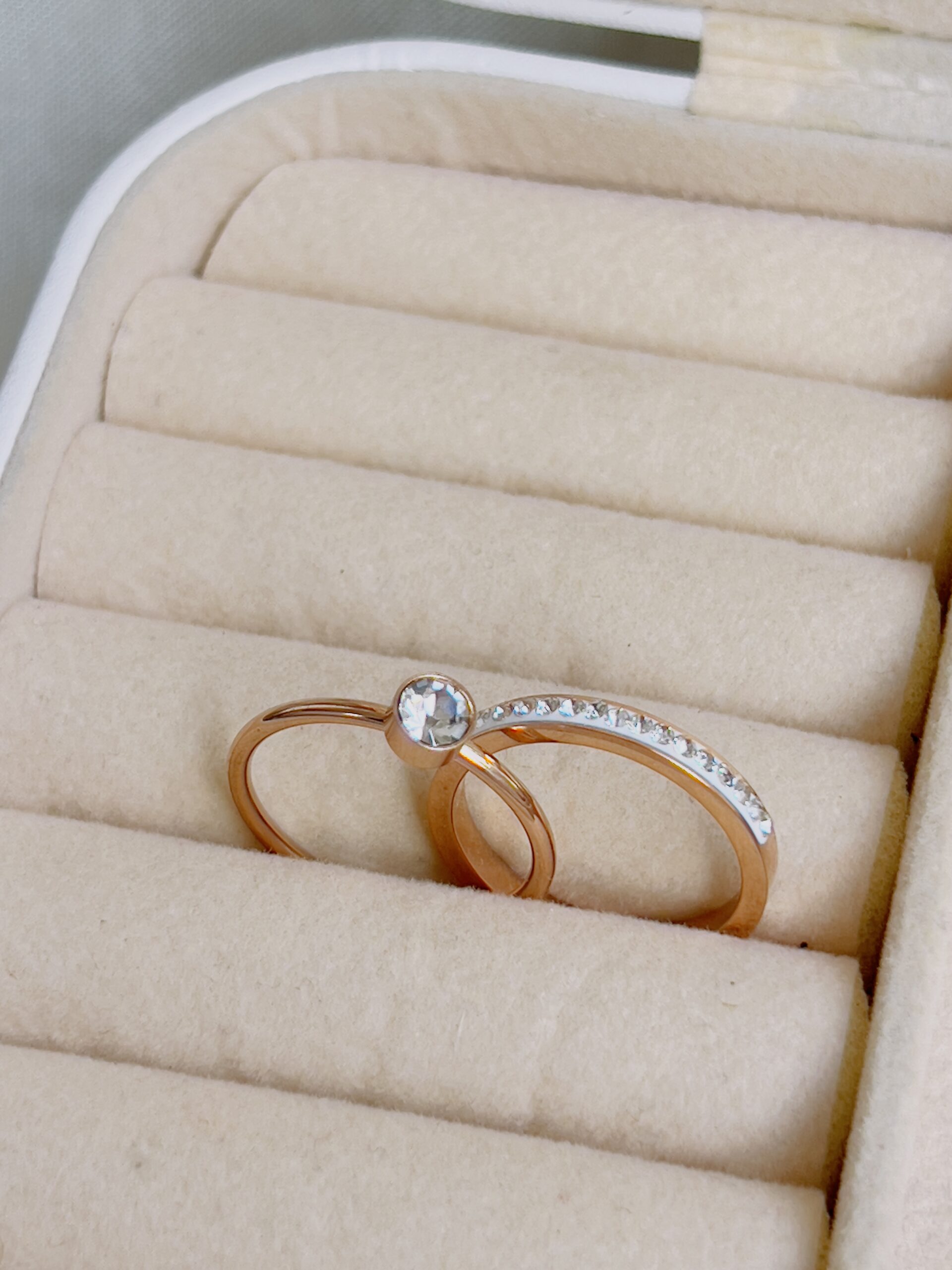 Round Cut Yellow Gold Dainty Anniversary Engagement Ring