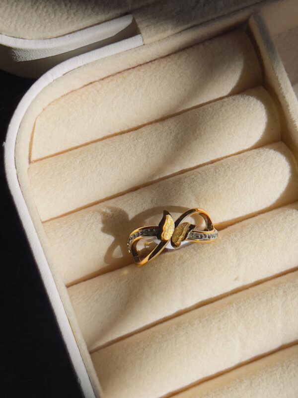 Infinity butterfly ring gold plated