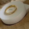 Mother Pearl with studded ring gold plated
