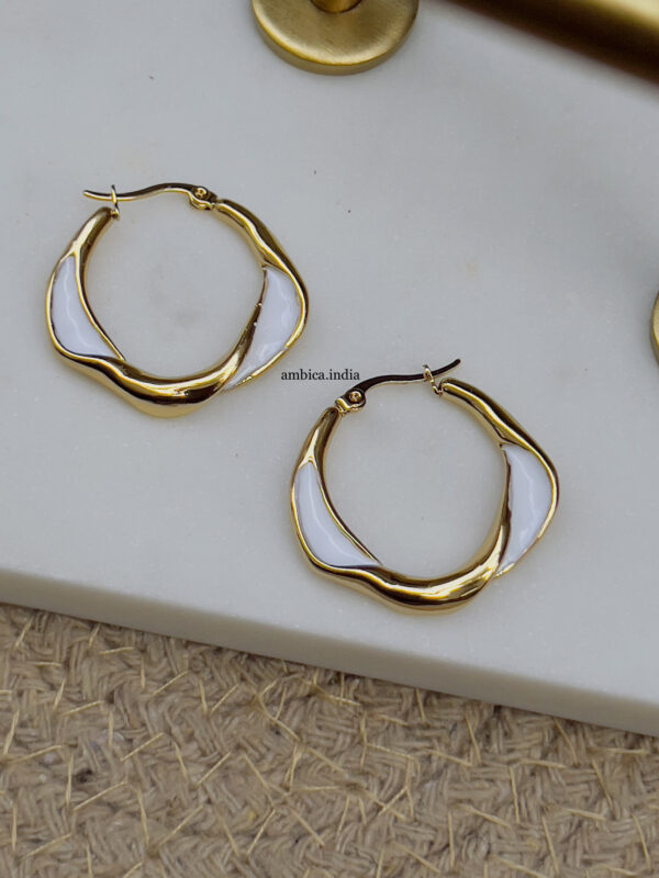 White twisted hoops