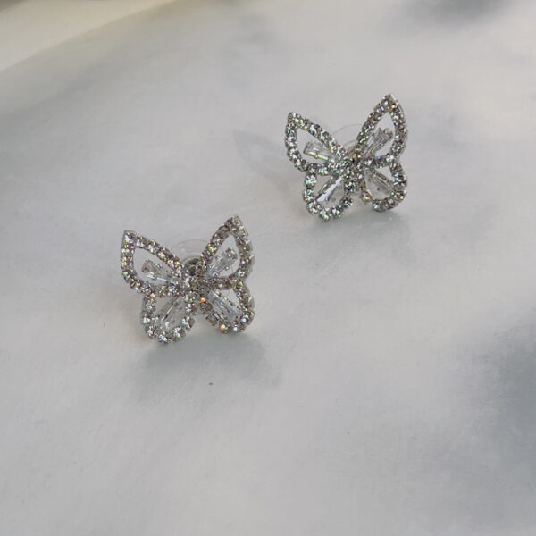 Butterfly crystal stud