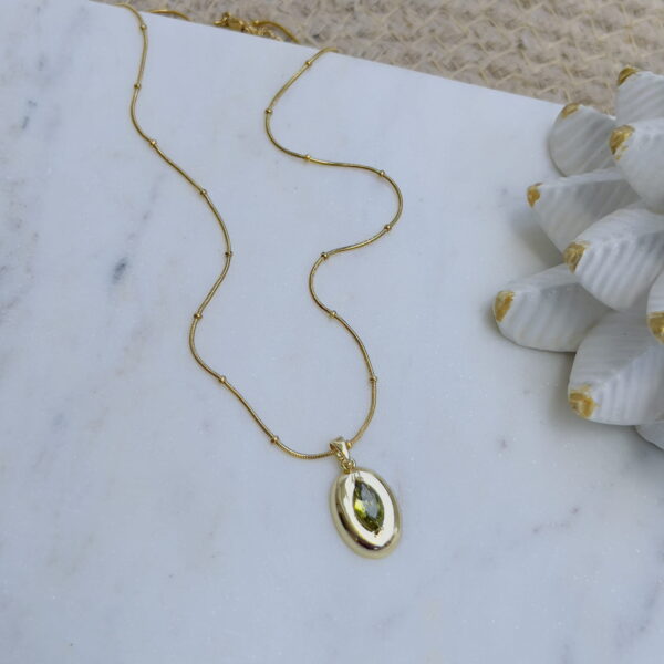 Olive crystal necklace