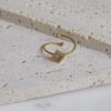 Pink square crystal adjustable ring