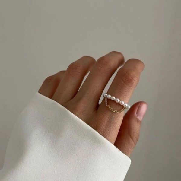 Pearl link chain ring