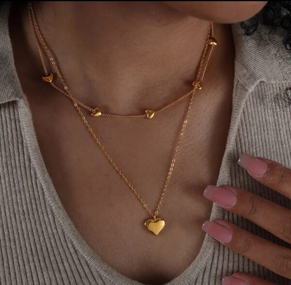 Heart layered necklace