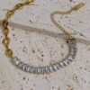 Crystal with chunky chain bracelet