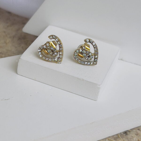 Heart earrings white crystal