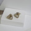 Heart white crystal earrings