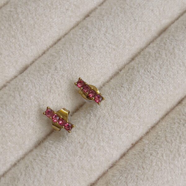 Pink crystal line earrings