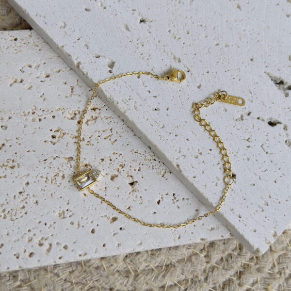 White square crystal bracelet