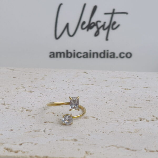 White tiny crystal ring