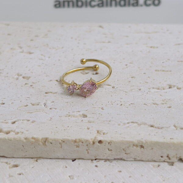 Pink crystal ring