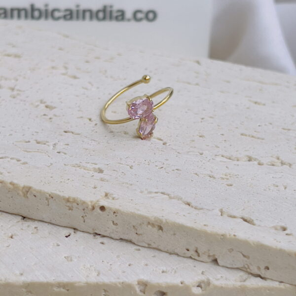 Pink crystal ring