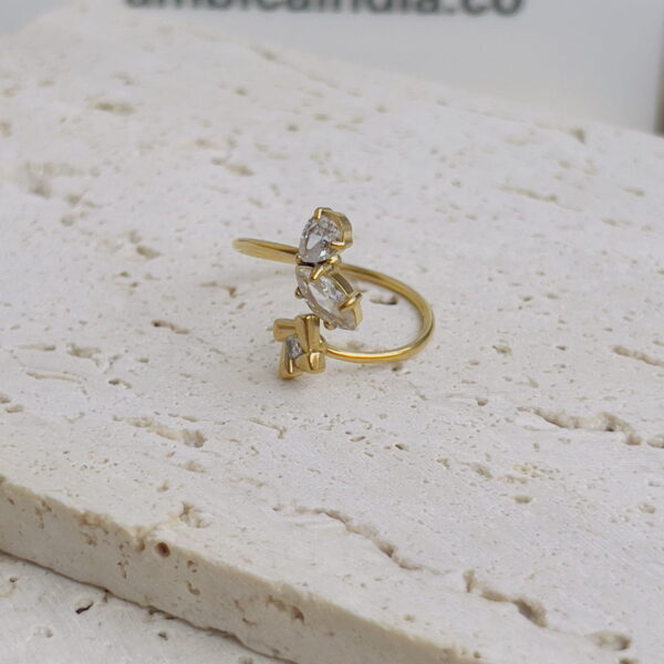 Cross white crystal ring