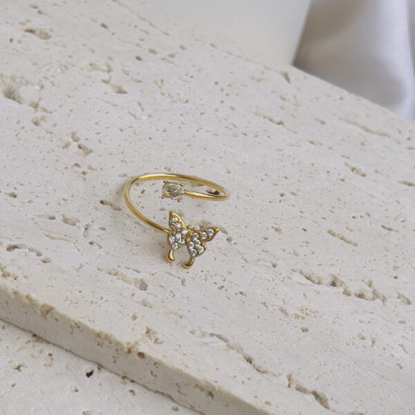 White butterfly ring
