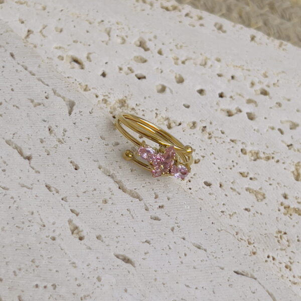 Pink crystal ring