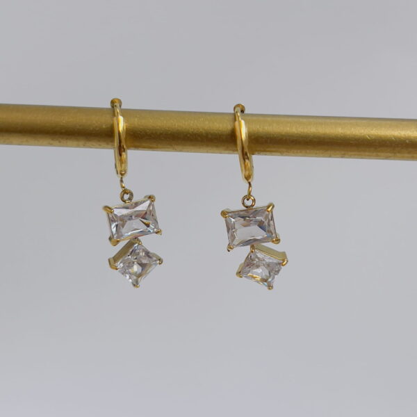 White crystal earrings