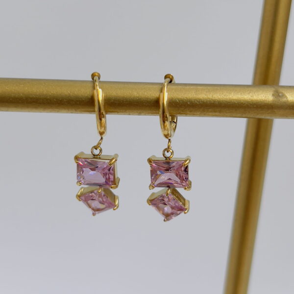 Pink crystal earrings