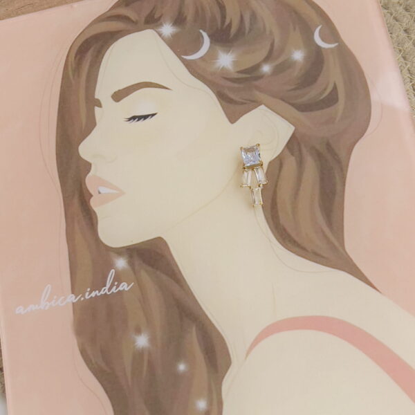 White crystal earrings