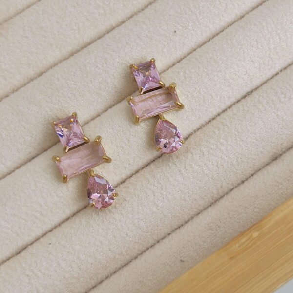 pink crystal earrings