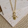 Link chain with initial charms necklace