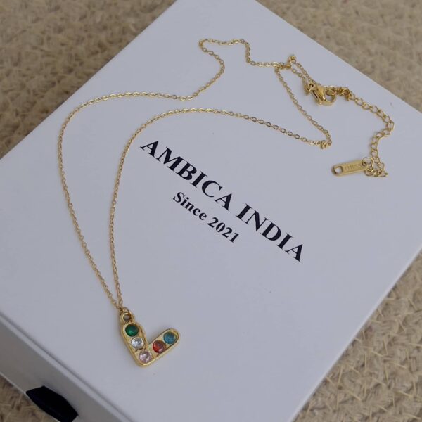 Multicolour crystal heart necklace