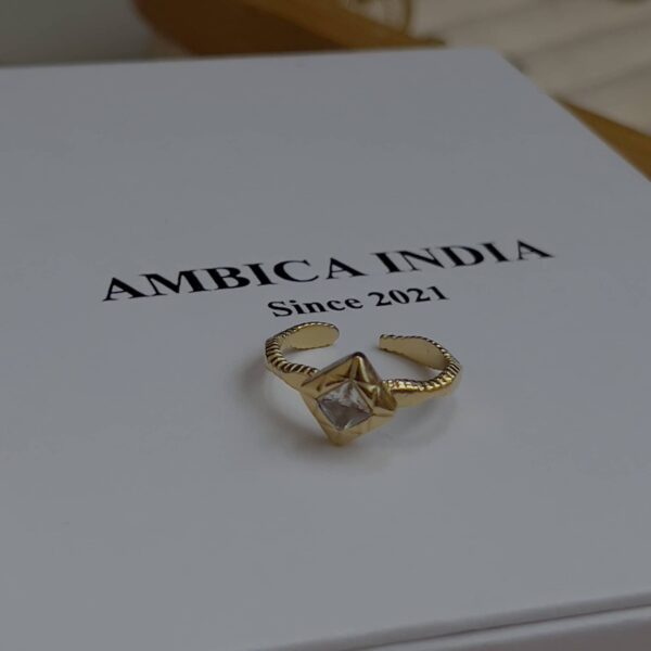 Triangle crystal ring