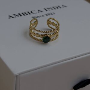 Green crystal ring