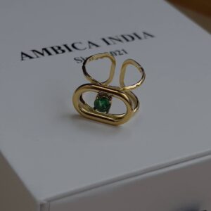 Green crystal ring
