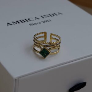 Green crystal ring