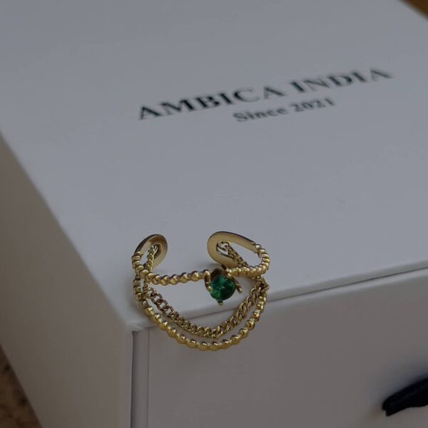 Green crystal ring
