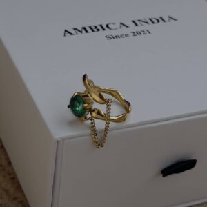 Green crystal ring