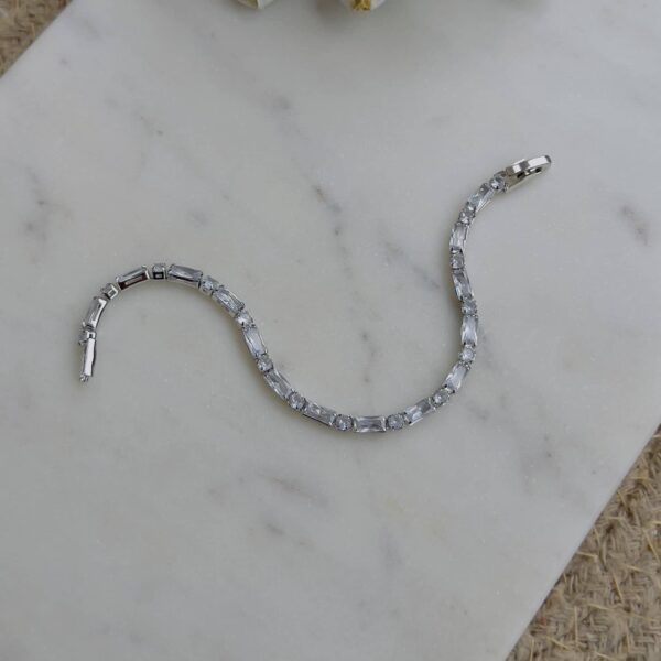 Rectangle with tiny round tennis bracelet