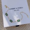Green crystal minimal bracelet