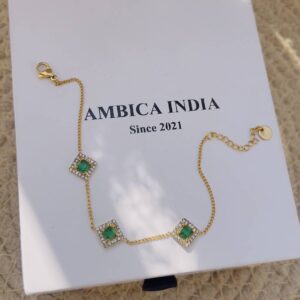 Triangle green crystal bracelet