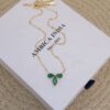 Marquise green crystal necklace