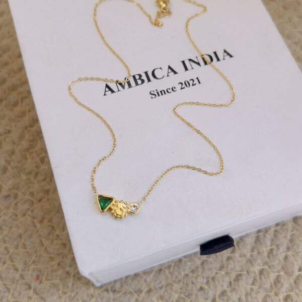 Emerald triangle crystal necklace