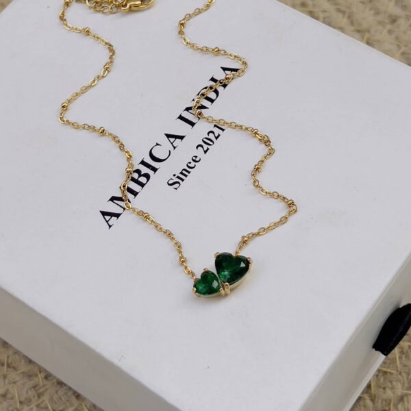 Emerald heart necklace