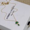 Emerald crystal drop necklace
