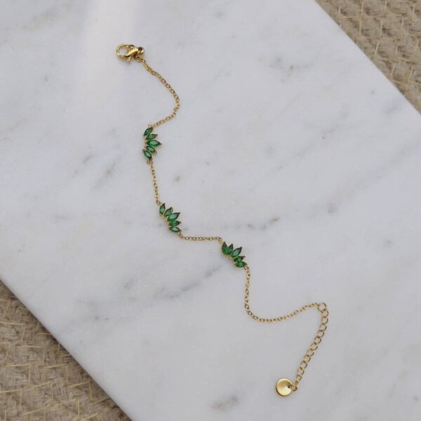 Emerald marquise crystal minimal bracelet