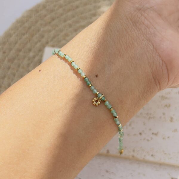 Soft green beaded bracelet