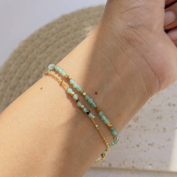 Soft green beaded bracelet