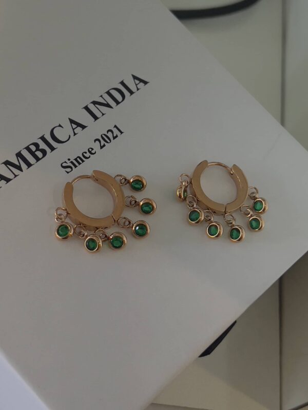 Green crystal earrings