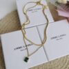 Emerald crystal layered necklace