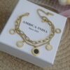 Roman link layered bracelet